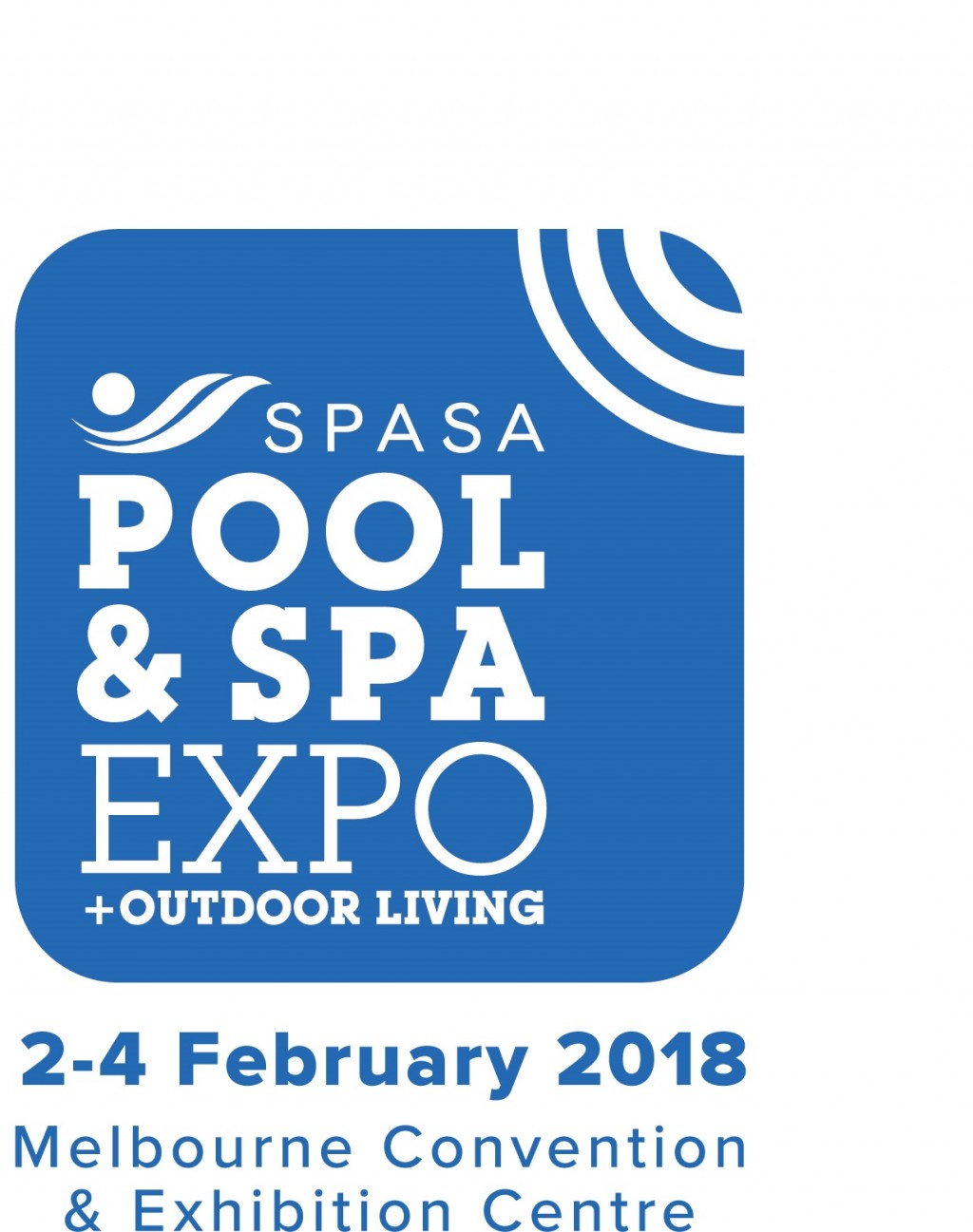 2018 Pool Spa Expo Logo Blue Version with Dates