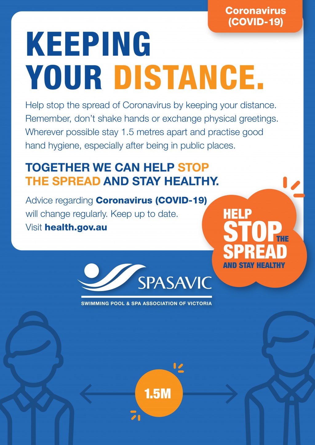 SPASA Victoria COVID 19 Poster Keeping Your Distance Print
